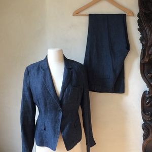 JIGSAW 2 Piece Blue Linen Women Suit sz. 10